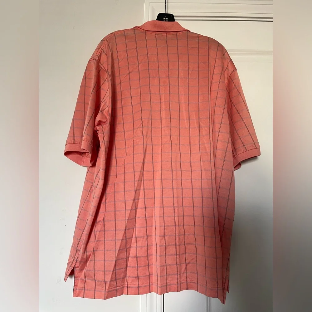 Brooks Brothers Performance Knit Polo Shirt Sz XL 100% Cotton Windowpane Casual